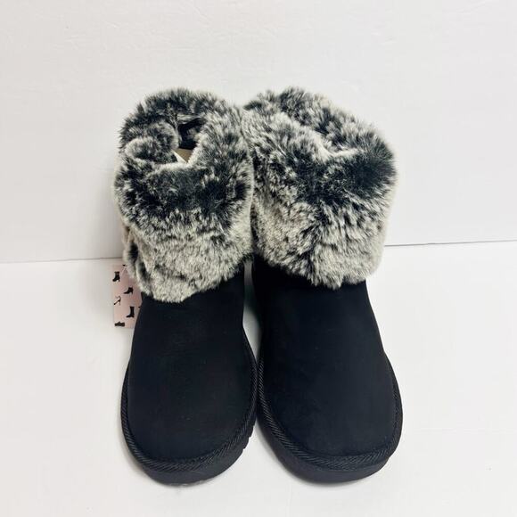 MY SOFT BLACK SILVER BLACK FUZZY WOMEN ZIPPER BOOTS SIZE 7 NEW WITH TAGS - Picture 2 of 6
